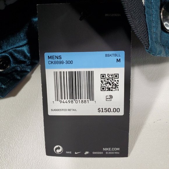 Nike Premium Basketball Sample Green Dark Atomic Jacket Men's Size M CK6699-300 - Picture 7 of 10